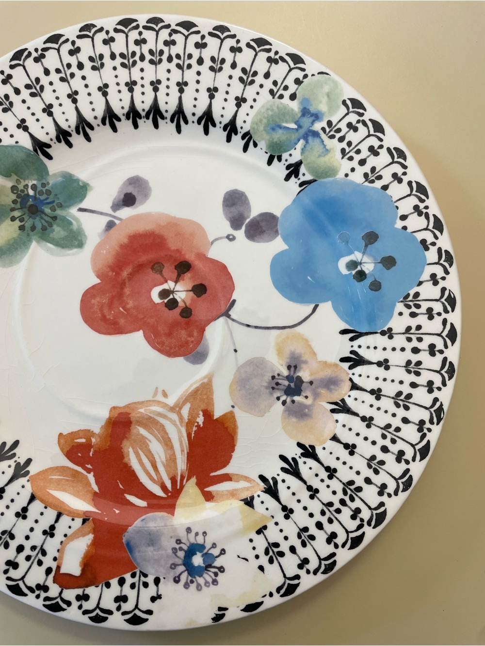 ANTHROPOLOGIE Isidre Ceramica Floral 11" Dinner Plate - Picture 4 of 7